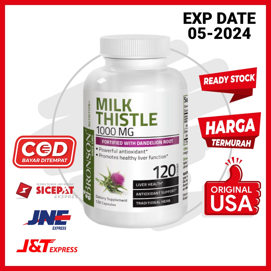 Jual Vitamin Milk Thistle 1000 mg Bronson 120 Kapsul Shopee Indonesia