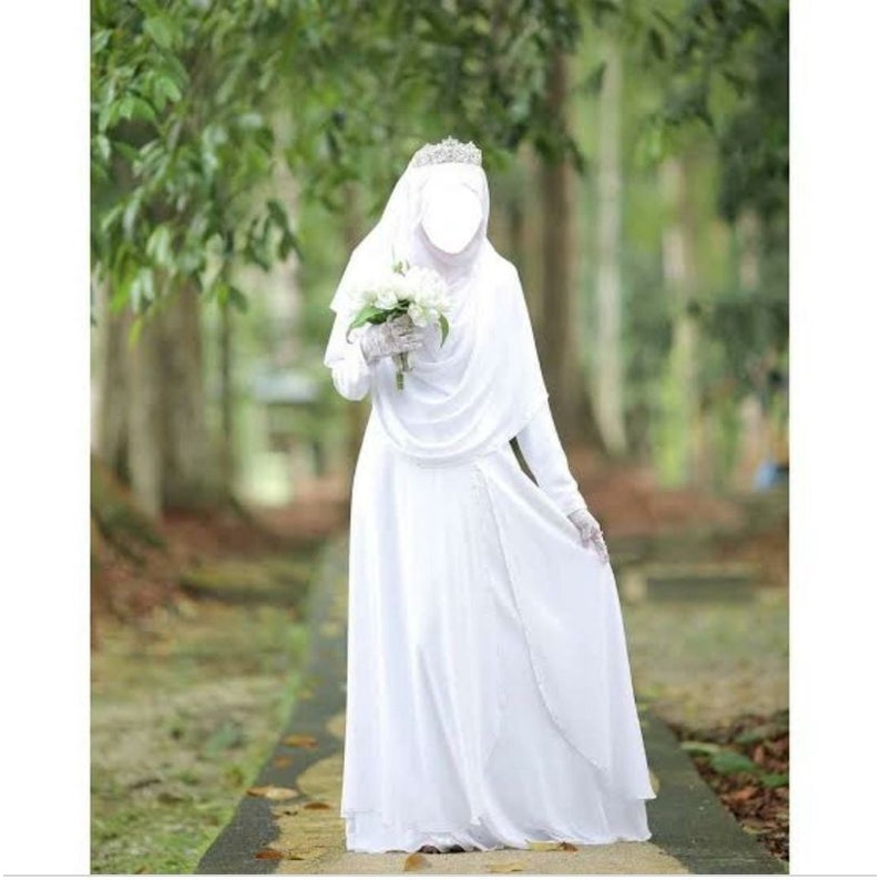 Dress pengantin shop muslimah simple