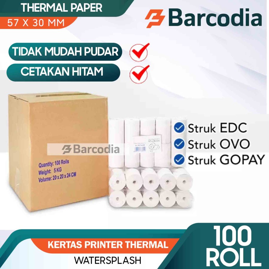 Jual Kertas Thermal Mm Dus Isi Roll Struk Kasir Mobile Printer Edc X X