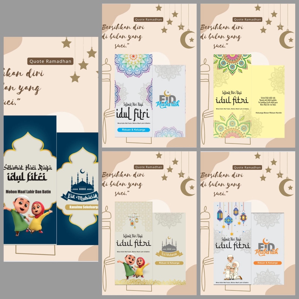 Jual Amplop Lebaran Karakter Nusa & Rara IDUL FITRI THR bahan Art Paper