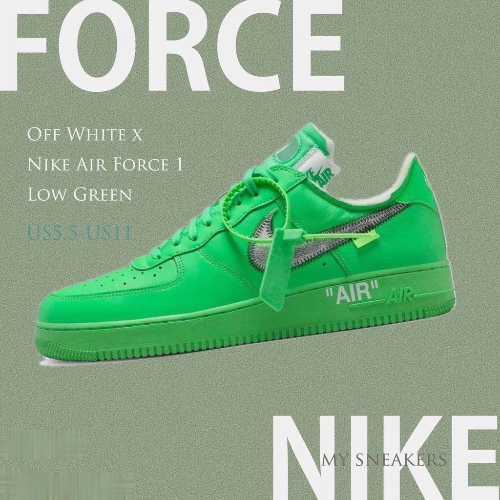 Off White x Nike Air Force Low Green Produk ini diambil dari pekerjaan  yang 100% sepatu kets, sepatu, nike