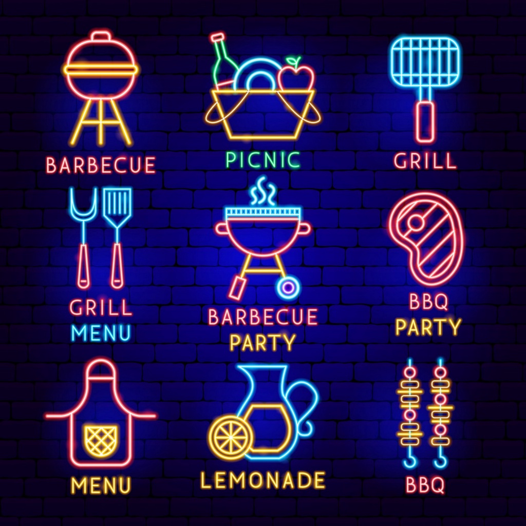 Jual Poster Kayu Set BARBECUE Neon / Pajangan Dinding/ WallDecor/Hiasan ...