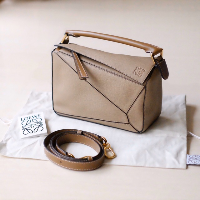 Loewe puzzle small outlet sand mink