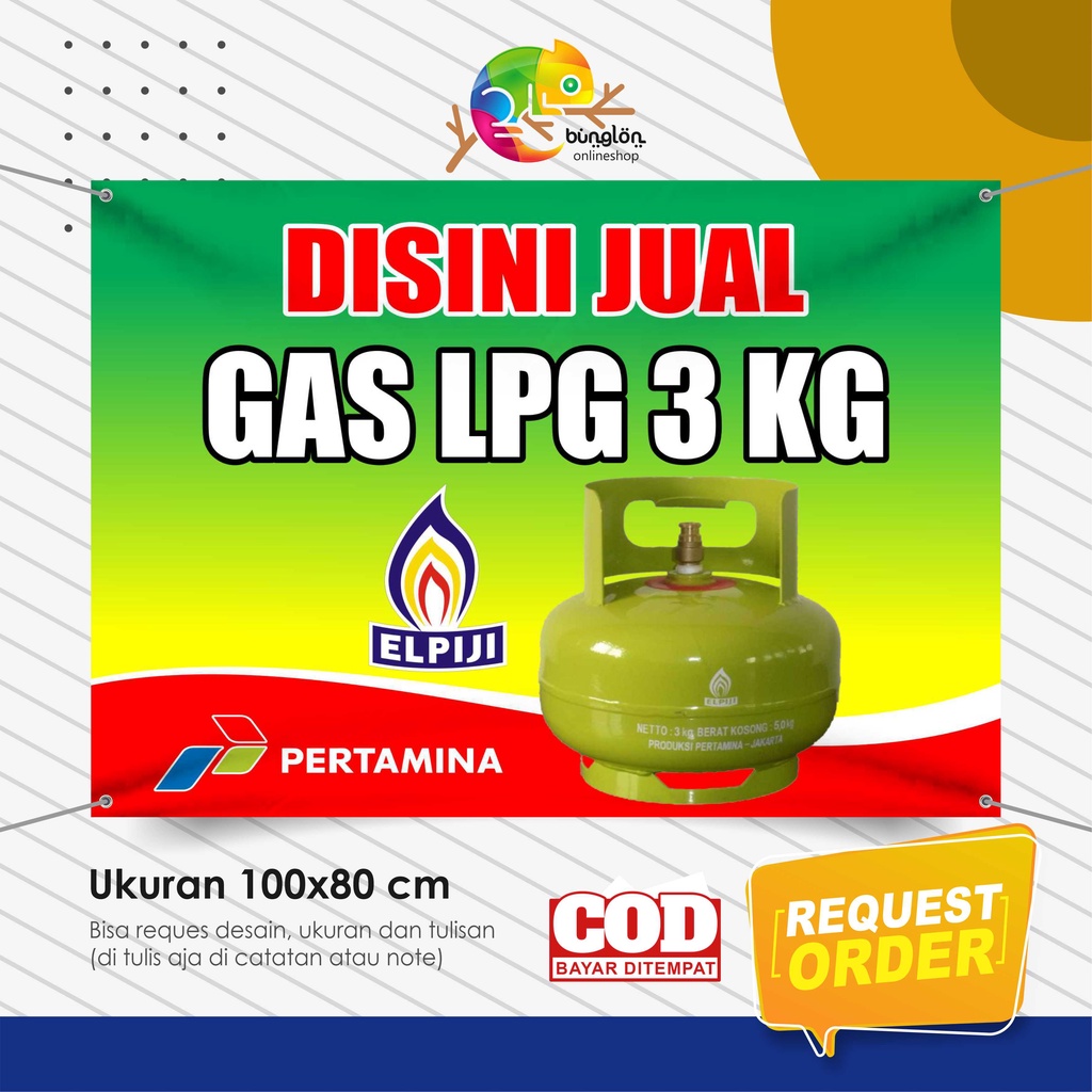Jual Size 100x80 Cm, Spanduk Banner Jual Gas LPG 3 Kg | Shopee Indonesia