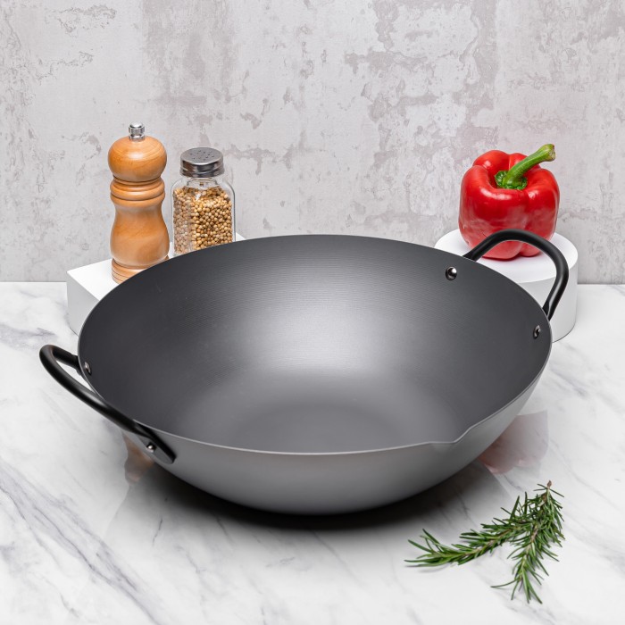 Jual Wajan Jepang YOSHIKAWA Carbon Steel Canton Wok COOKPAL 36cm Shopee Indonesia