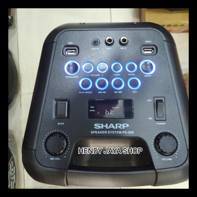 Jual PORTABLE SPEAKER SHARP - PS 920 SPEAKER BLUETOOTH WIRELESS KARAOKE ...