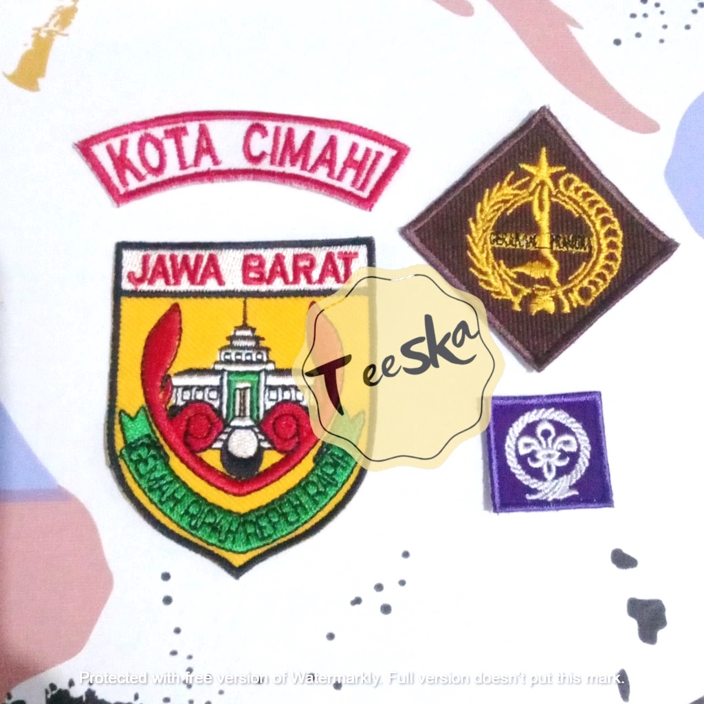 Jual Set Atribut Seragam Pramuka Logo Tunas Kelapa dan Wosm, Logo Kwartir Daerah ( Kwarda ) Jawa