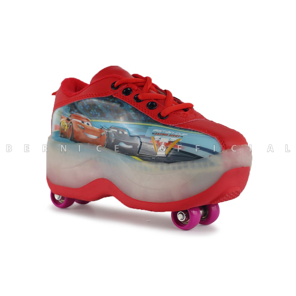 Jual Roda Cars Merah Sepatu Roda Anak dengan Roda 4 Tinggi 5 cm Bahan ...