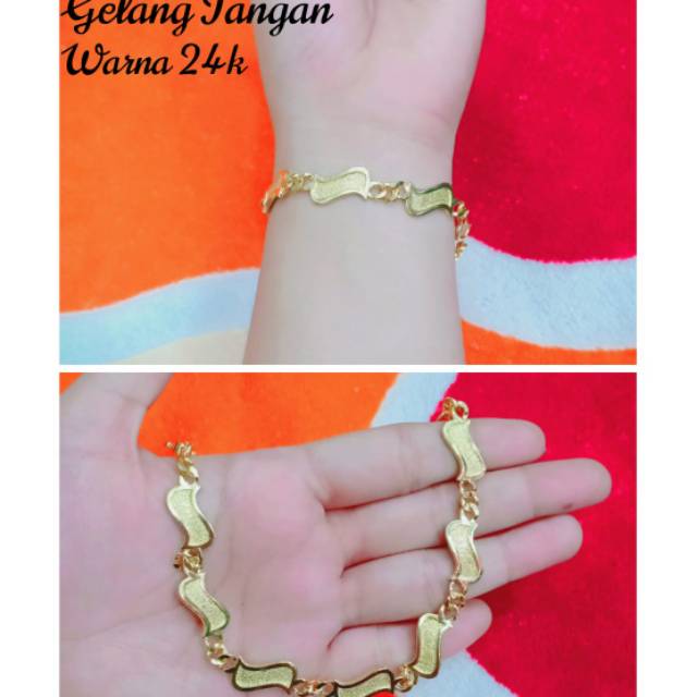 Jual Gelang tangan warna 24k replika mas | Shopee Indonesia