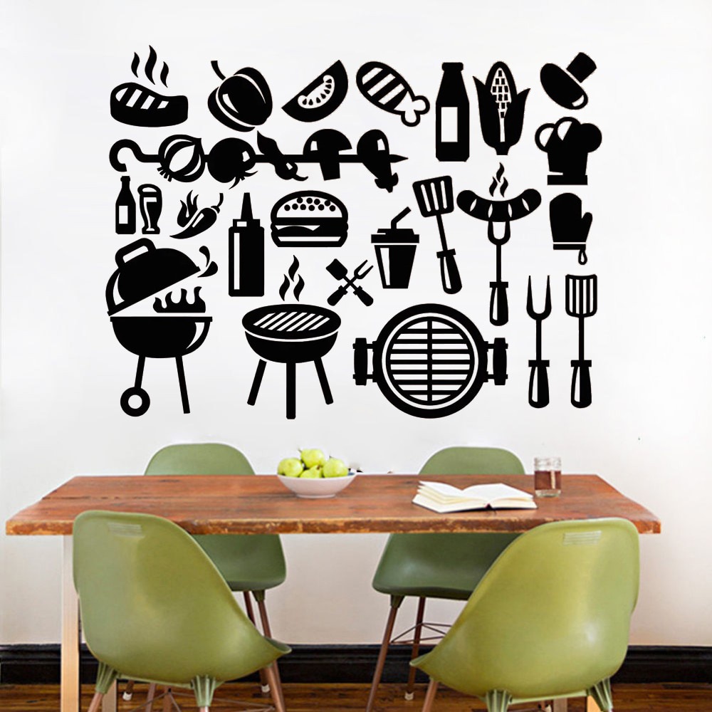 Jual Stiker Dinding Dapur Room Wall Decals Kebab Barbecue Fast Food ...