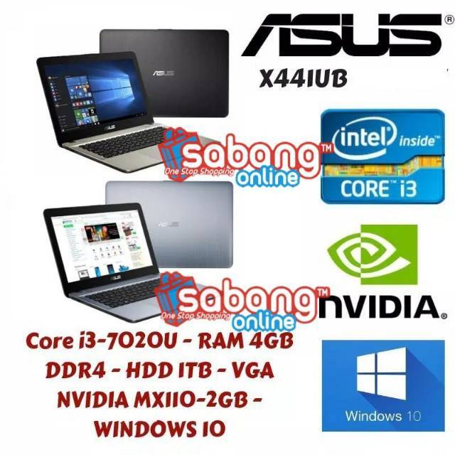 Jual LAPTOP ASUS X441UB CORE I3 7020 RAM 4GB HDD 1TB NVIDIA MX110 2GB ...