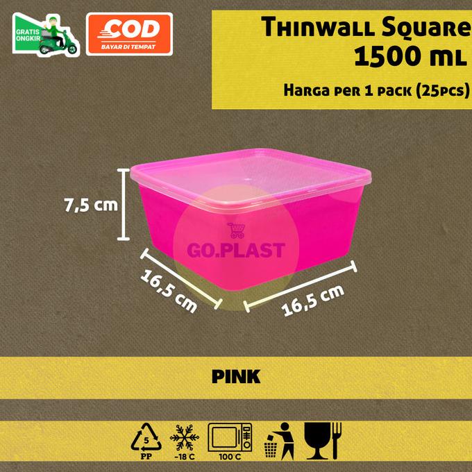 Jual Promo Thinwall Ml Warna Kotak Makan Plastik Ml Warna