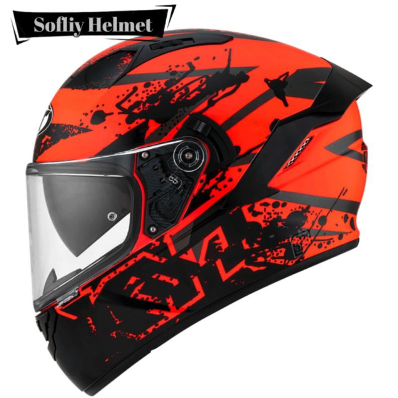 Helm full face double 2024 visor