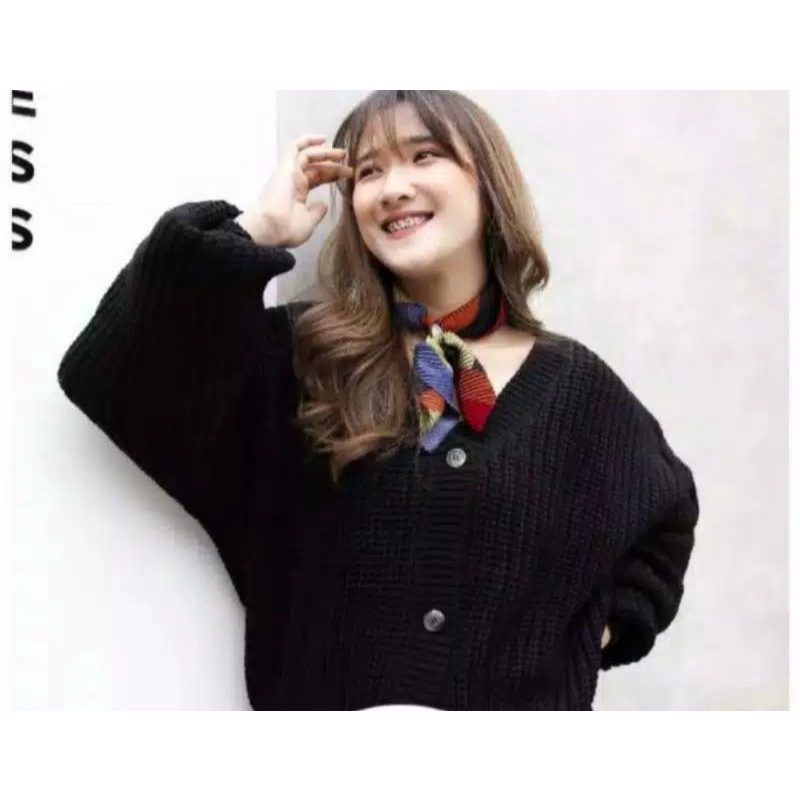 Jual Cardigan Rajut Crop Oversize Premium basic outwear (7 GET ...