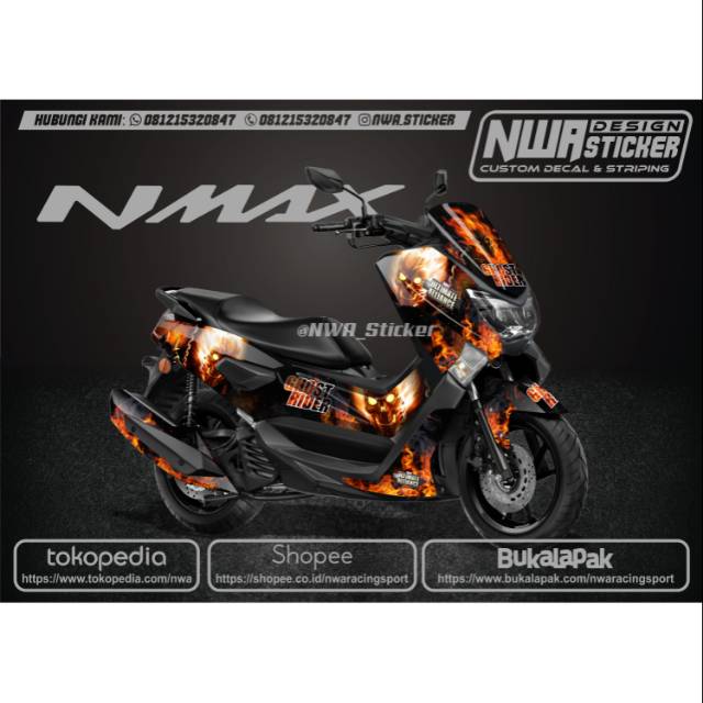 Jual Custom Sticker Full Body NMAX Ghost Rider | Shopee Indonesia