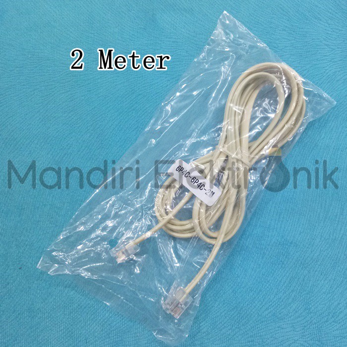 Jual Kabel Line Telepon 4 PIN + Jack RJ11 2 Meter | Shopee Indonesia