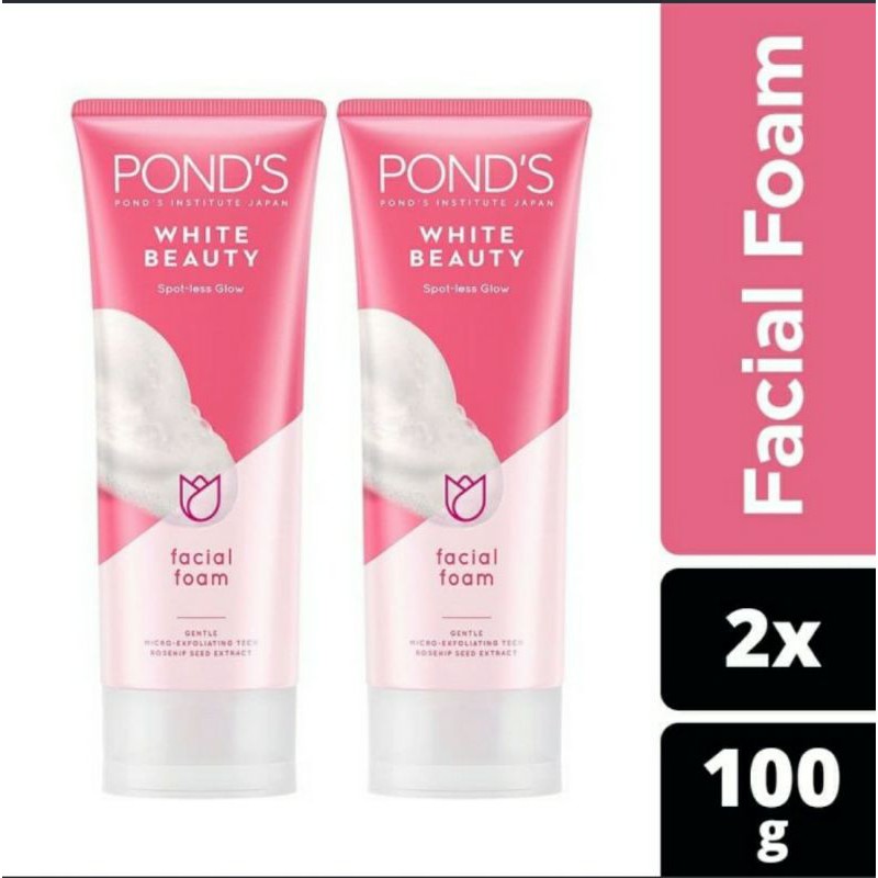 Jual PONDS WHITE BEAUTY FACIAL FOAM 100ML TWINPACK | Shopee Indonesia