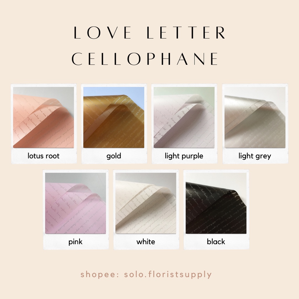 Jual WRAPPING PAPER LOVE LETTER CELLOPHANE MOTIF KALIGRAFI CALLIGRAPY ...