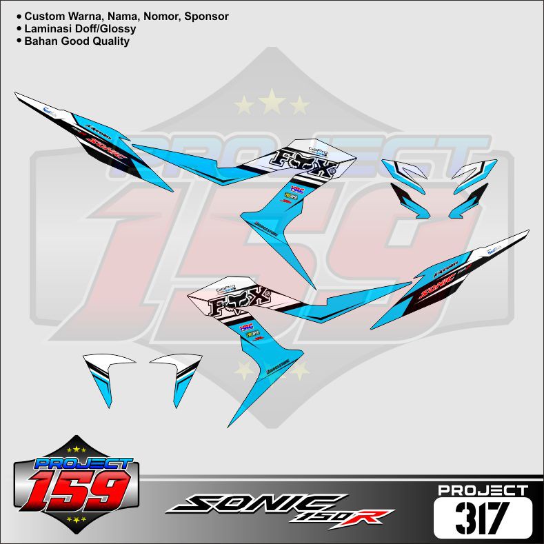 Jual Sticker Decal Sonic 150 R - Project 317 Negative Sky Blue Livery ...