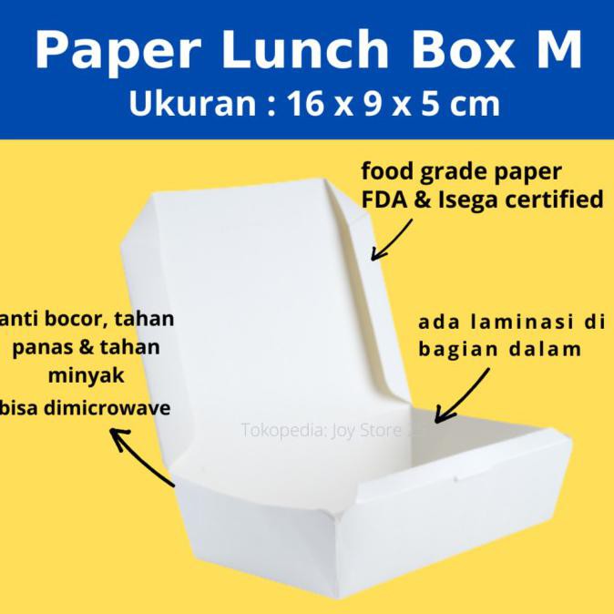 Jual Paper Lunch Box Kotak Makan Kertas Ukuran M X X Cm Shopee