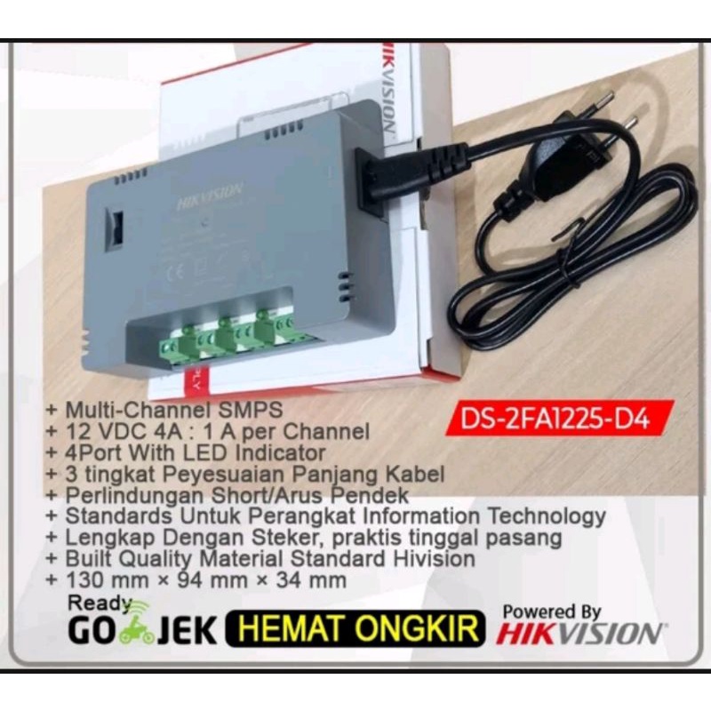Jual power supply hikvision 1a/ adaptor hikvision 4 channel Shopee