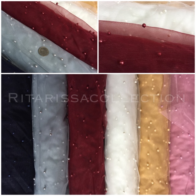 Jual Tile Mutiara Tile Dress Gaun Tile Import per0,5meter | Shopee ...