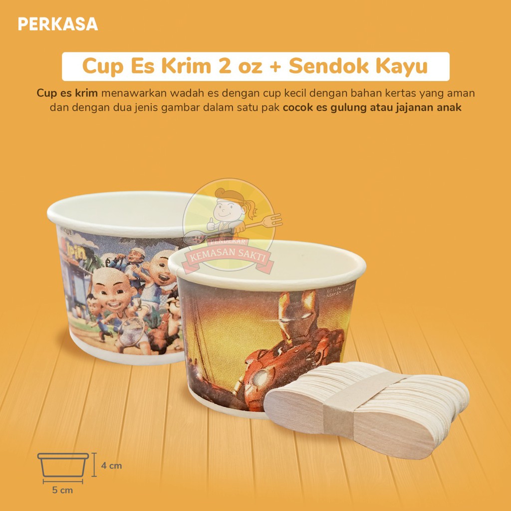 Jual Cup Es Krim Sendok Isi 50 Papercup Es Krim Gelas Kertas 2 Oz Shopee Indonesia 2025