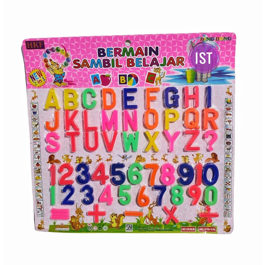 Jual COM Mainan Huruf Angka 2 in 1 Bermain Sambil Belajar ABC-138-HA ...