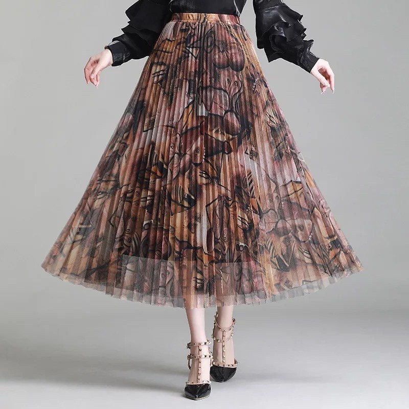 Jual Rok Tutu Korea Panjang Printing Bunga / Korean Tutu Maxi Skirt ...