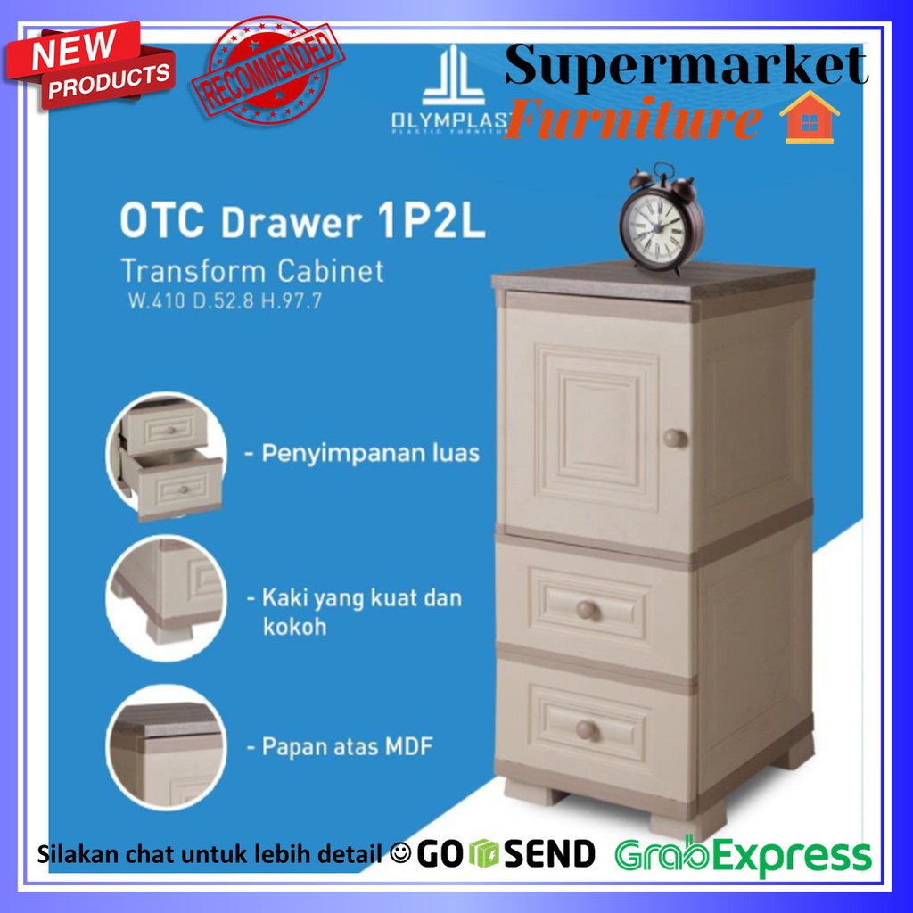 Jual Olymplast OTC Drawer 1P2L Laci Lemari Cabinet Plastik 1 Pintu 2 ...