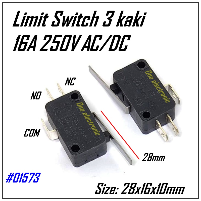 Jual 1 Pcs Limit Switch 3 kaki NO NC COM Saklar Plat 3 Pin ON OFF 16A ...