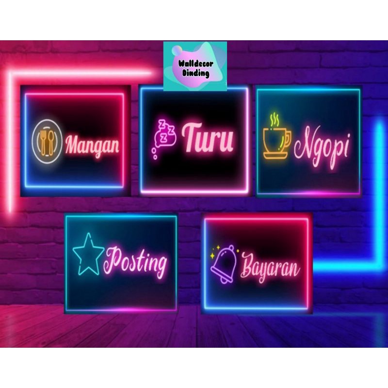 Jual WallDecor Dinding Neon AESTHETIC Ruang Caffe / Panjangan Dinding ...