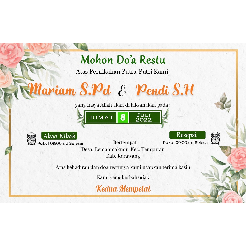 Jual Cetak Undangan Mini KTP | Undangan Punjungan | Undangan Kecil ...