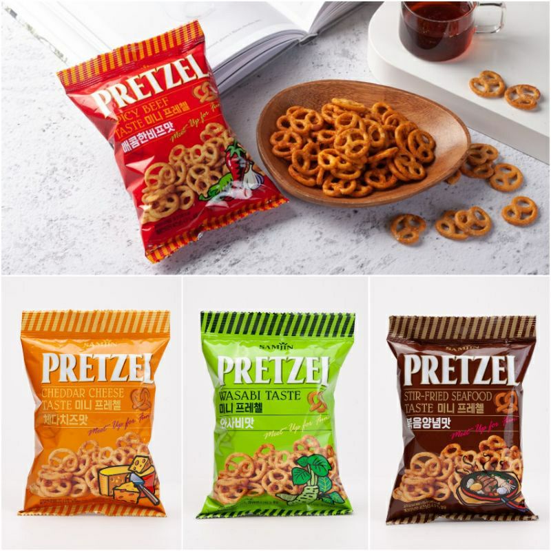 Jual Samjin Pretzel Cheddar Cheese Samjin Spicy Beef Samjin Choco