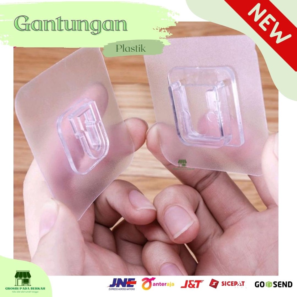 Jual Gantungan Tempel Socket Hook Transparan 1 Set / Gantungan Plus ...