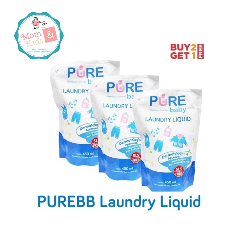 Jual Pure Baby Laundry Liquid 450 Ml ( Buy 2 Get 1) | Shopee Indonesia