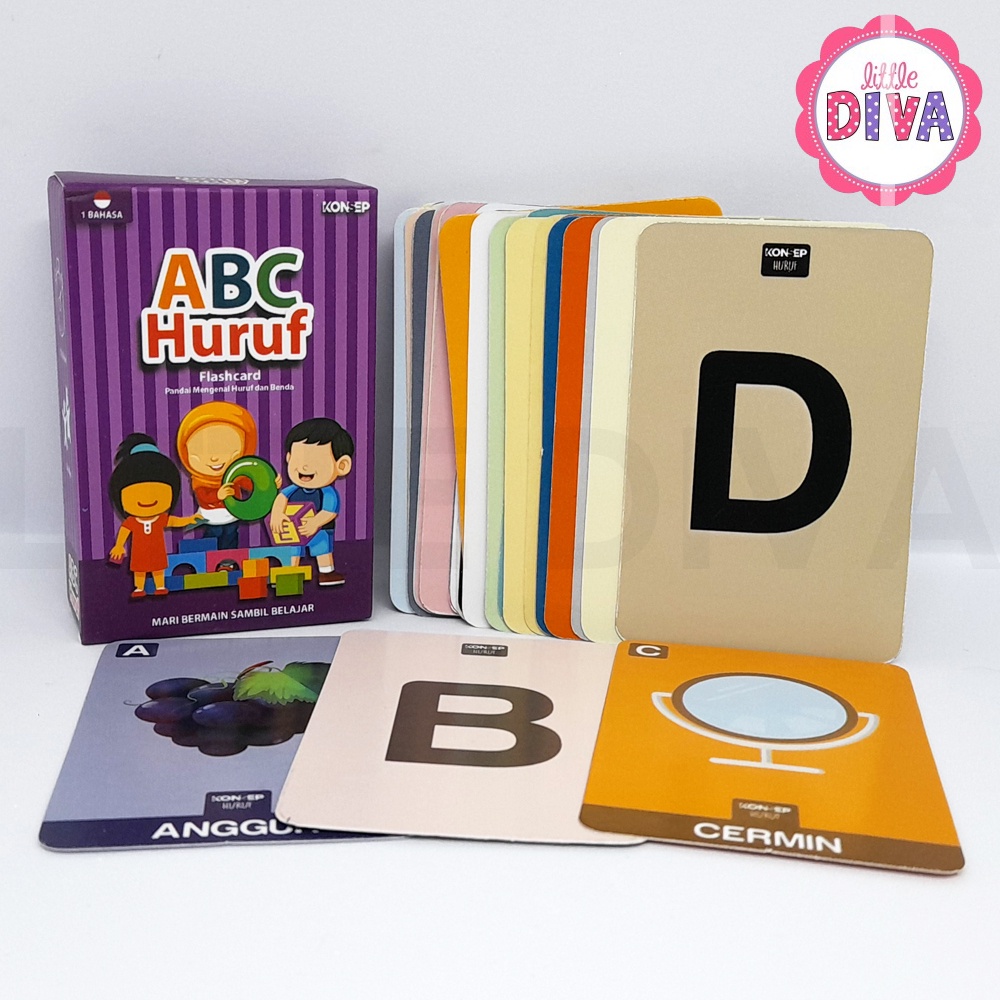 Jual FLASH CARD HURUF Kartu Pintar Alfabet Edukasi Anak Belajar Huruf ...