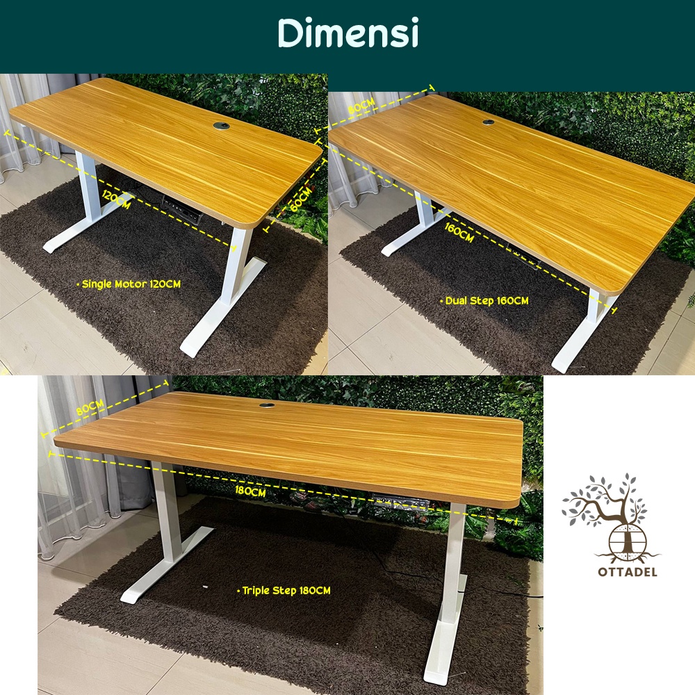 Jual Ottadel Adjustable Standing Electric Desk Motorized / Meja Naik ...