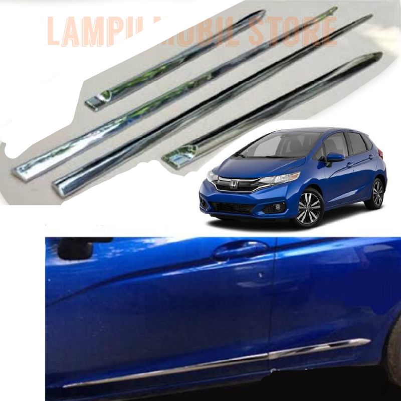 Jual Side Moulding List Body Lis Pintu Chrome Honda All New Jazz GK Shopee Indonesia