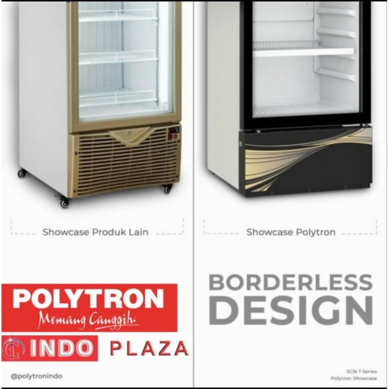 Jual POLYTRON SHOWCASE 3 Rak 170 Liter SCN-147 / 3 Rak 230 Liter SCN ...