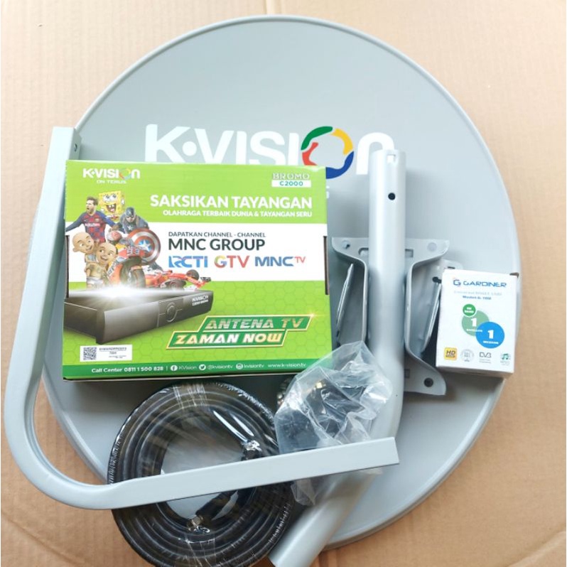 Jual Antena Parabola 45cm Kvision Lengkap Receiver Kvision C2000 Bromo