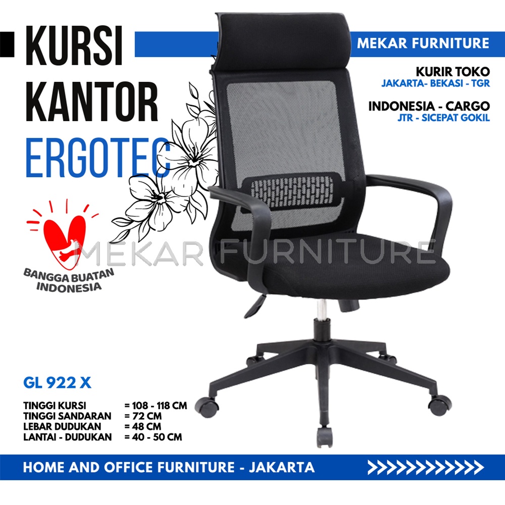 Jual ERGOTEC GL 922 X Kursi Kantor Kursi Kerja Kursi Belajar | Shopee ...