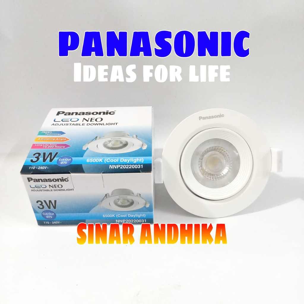 Lampu Led Panasonic Adjustable Downlight 3 Watt Nnp20220/Nnp20200