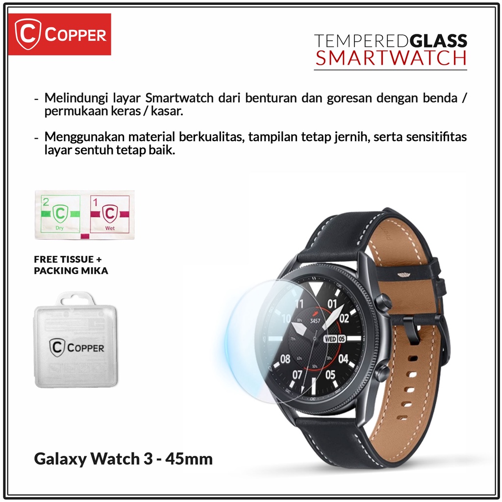 Jual Samsung Watch 3 45mm - COPPER Tempered Glass Clear Smartwatch ...