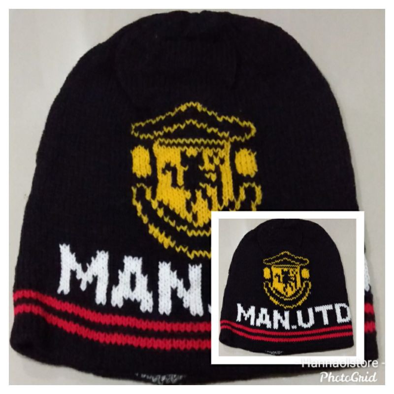 Jual topi kupluk motif club bola Manchester united | Shopee Indonesia