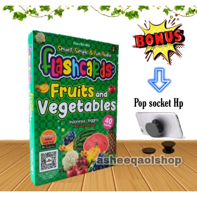 Jual Kartu Balita Flash cards Fruit Vegetables Kartu edukasi mengenal