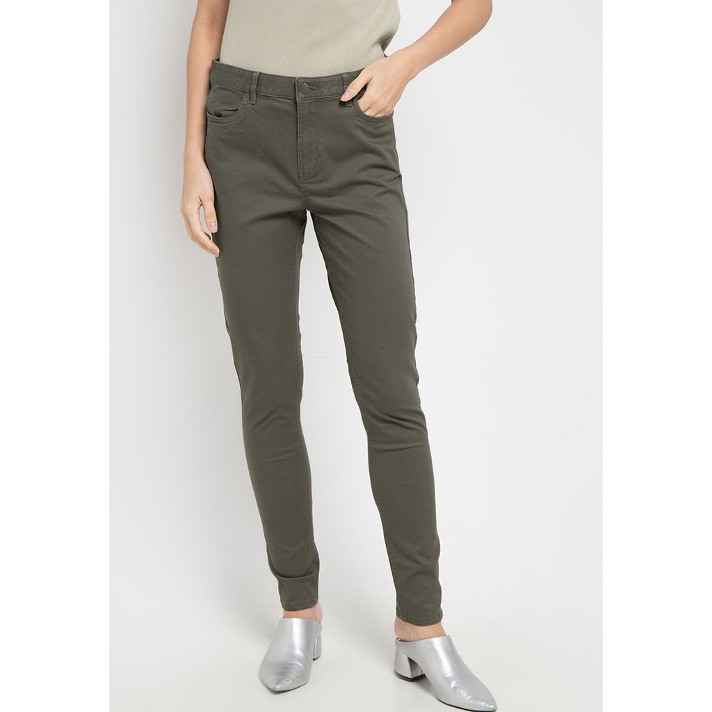 Giordano khakis mid rise sales slim tapered