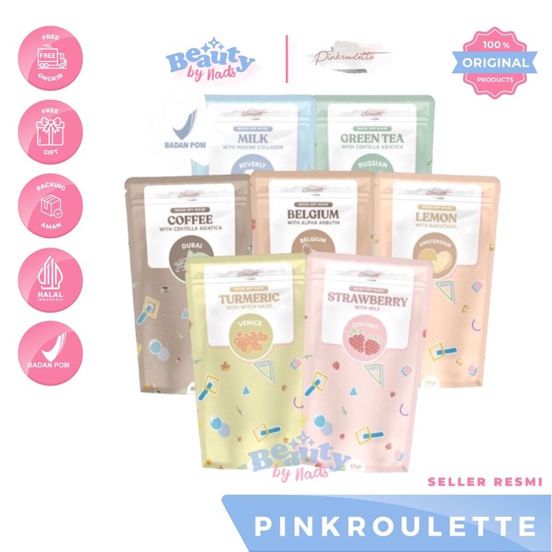 Jual BEAUTYBY.NADS | PINKROULETTE WASH OF MASK 60GR FULL SIZE MASKER ...