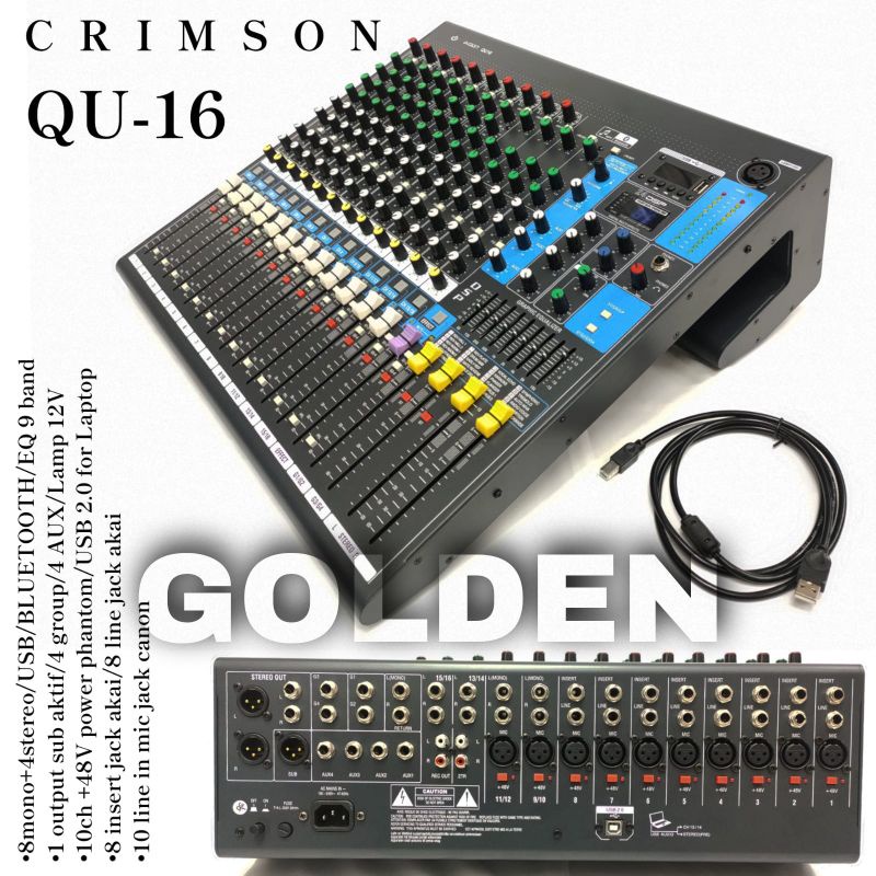 Jual Mixer Crimson QU 16 Original 16 Channel Bluetooth USB Interface