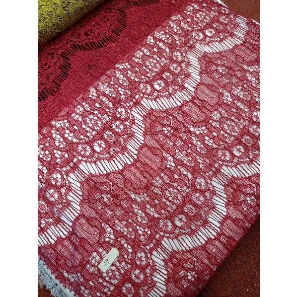 Jual Kain Brokat Renda Gliter / Kain Renda Garis Grade A Gliter ...